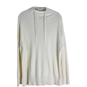 T by Talbots cream tie turtleneck preppy coastal lounge sweater LP